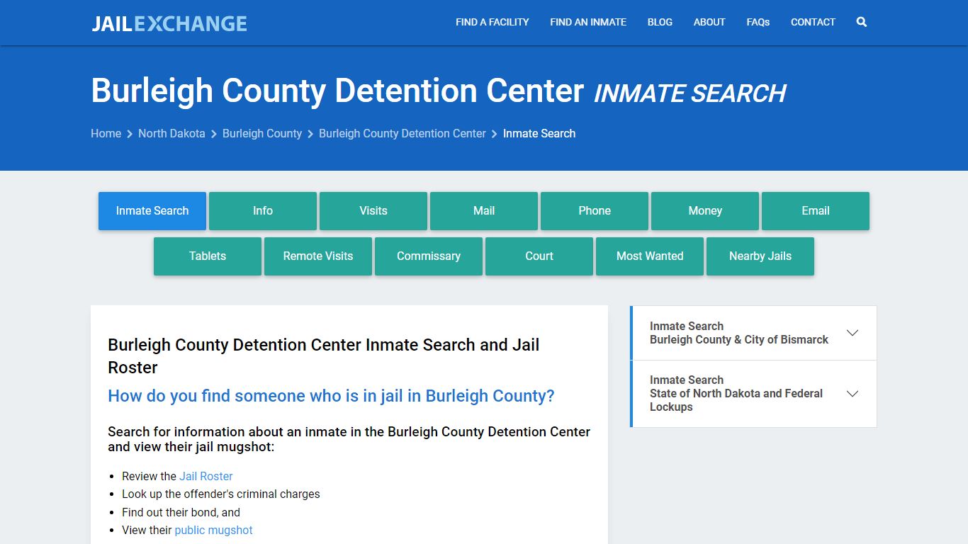 Burleigh County Detention Center Inmate Search - Jail Exchange